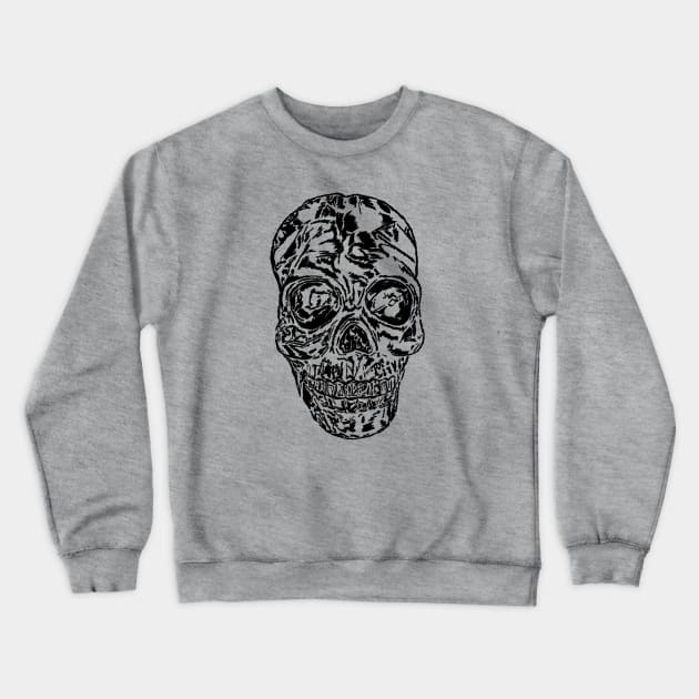 Bigger Black Skull Crewneck Sweatshirt by MMArt